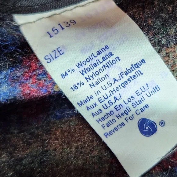 Woolrich Vintage Wool Blend Coat Patchwork Plaid Multicolor | Women's Size L - Picture 7 of 9